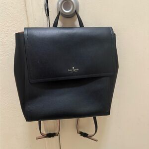 Kate Spade Black Leather Backpack